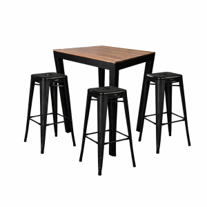 Ensemble table WOOD + 3 tabourets moskito