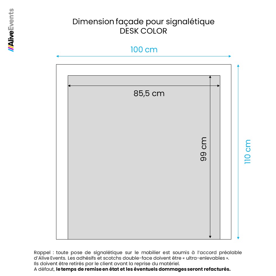 dimensions comptoir DESK